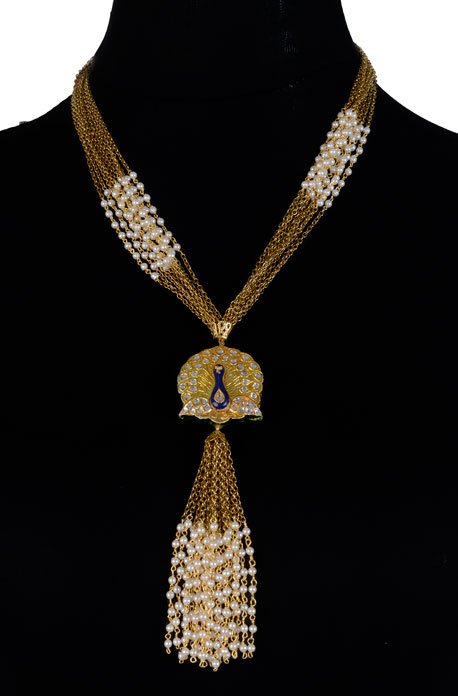 Gold Peacock Necklace (RJN874)-0